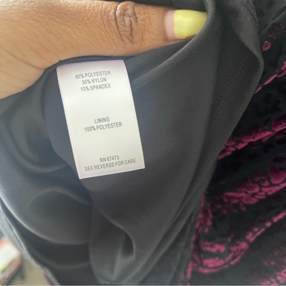 Taylor Smocked Sleeve Velvet Burnout Dress - Picture 9 of 10